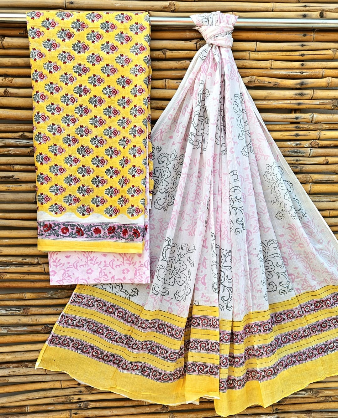 Jaipuri Hand-Block Print Cotton Suit Set