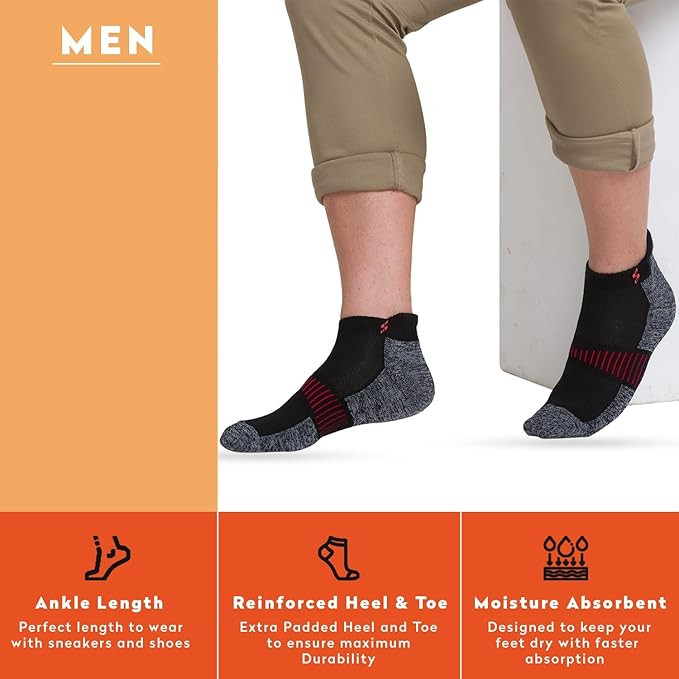 Supersox Ankle Length Socks for Man | Durable Breathable Cotton | Anti-Odor & Antibacterial | Multi Colour | Free Size | Pack of 3