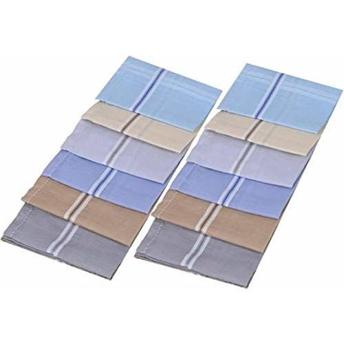 M2K HUB® Large Size Premium Cotton Handkerchief for Men, 100% Cotton Premium Collection Hanky For Men Big Size XXL (12 Pack Set)