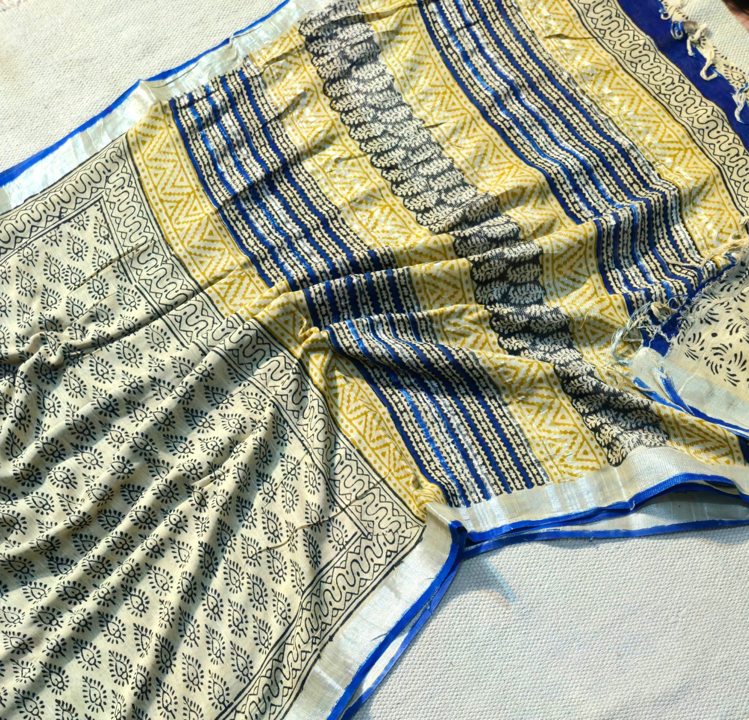 Mulmul Cotton Saree | Marwar Majestry | Indian Blocks Print