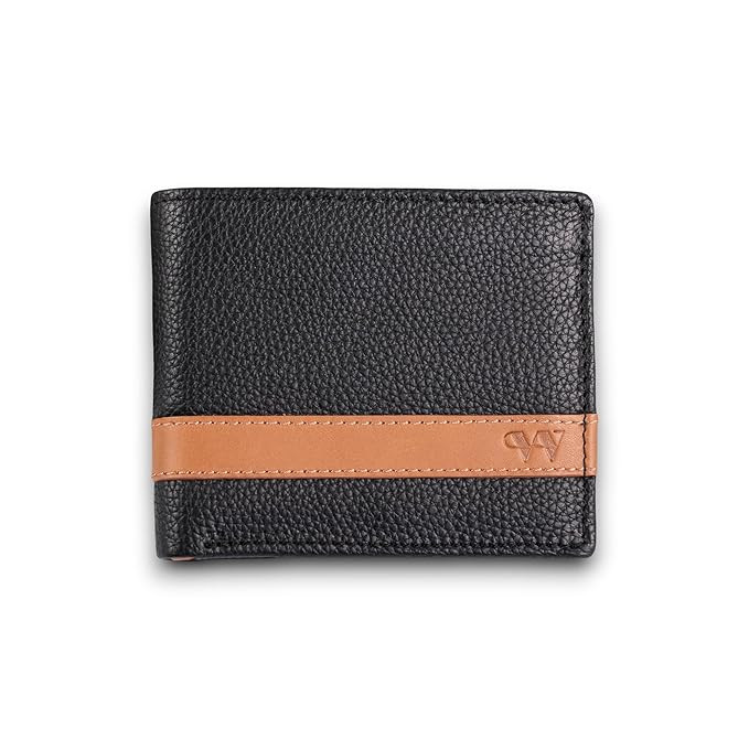 Wildebeast Full-Grain European Leather Wallet for Men – RFID Blocking Slim Bifold with ID Window & 6 Card Slots, Durable Stitching, Eco-Tanned Black Leather, Stylish Gift for Men - The Outrider