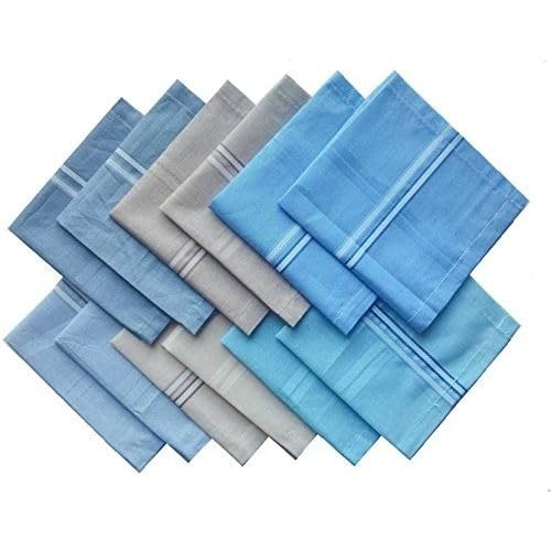 M2K HUB® Large Size Premium Cotton Handkerchief for Men, 100% Cotton Premium Collection Hanky For Men Big Size XXL (12 Pack Set)