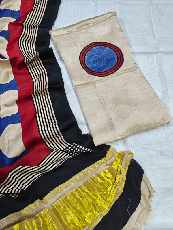 Geometric Print Cotton Silk Blend Saree